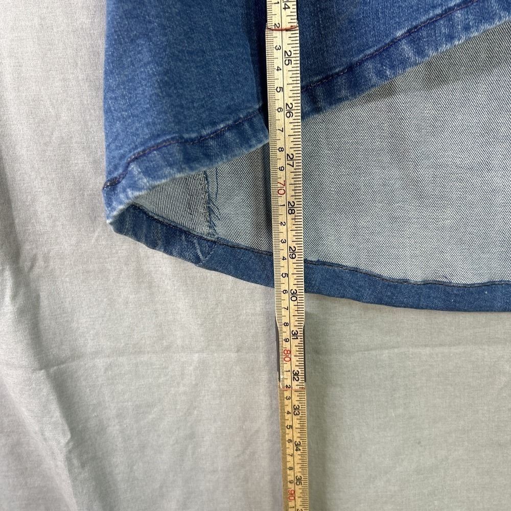 One 5 One Denim Jean Skirt Womens Ruffle Hem Blue Y2K Retro Boho Asymmetrical 3X - Picture 7 of 15